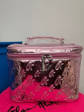 Glam-Aholic Metallic Pink Mirror Embossed Vanity Bag